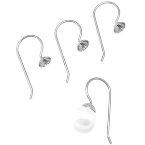 Stainless Steel Ear Hooks U-Shaped Pearl <b>Holder</b> DIY <b>Earring</b> Accessories Hypoallergenic Jewelry Findings - Product Image 4