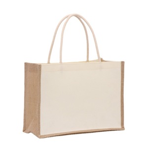 Factory Direct Sales Custom Logo Blank Canvas <strong>Wholesale</strong> Cotton <strong>Jute</strong> Lady Fashion Waterproof All Seasons Custom Closure <strong>Bags</strong> - Product Image 5