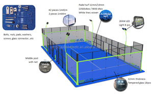 Equipo de pista de tenis de Pádel panorámico de acero SSPADEL 2025 para uso en interiores y exteriores Material de vidrio duradero para deportes al aire libre - Product Image 2