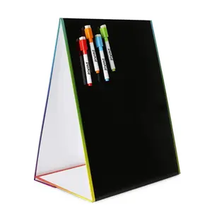 Draagbare Mini Schrijven Droog Wissen Kinderen White Board Ezel Dubbelzijdige Magnetische Tekening Opvouwbare Desktop Whiteboard