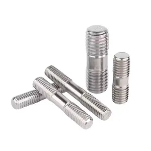 Double End Studs GB 901 Stainless Steel 304 Plain Finish Metric Thread M6-M24 Length 40mm-300mm