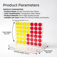 Vente en gros de jeu de puzzle durable en acrylique pour quatre échiquier de Noël personnalisé en forme de rectangle