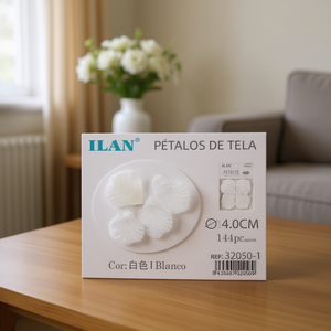 Petali di tessuto Ilan 4,0 cm bianchi 144 pezzi per decorazioni per la casa - Product Image 3