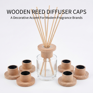 Vietnam WeWood Wide Rim Wood <b>Diffuser</b> Lid Threaded Plastic Liner T-Shaped Scent Cap Hat Style Fragrance Top Collar - Product Image 1