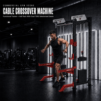 REYK REYK-01 Équipement de musculation commercial multifonctionnel : Machine à câbles Smith, Rack à squats, Power Rack, pour exercices pectoraux, jambes et abdominaux, en acier au carbone, capacité de charge 75kg*2