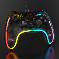 Mando de Juego con Cable RGB de Neón, Colorido y Brillante, para PC, Transparente, para Switch, Venta al Por Mayor