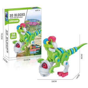 56PCS Cartoon Dinosaur Building Blocks Game <strong>Egg</strong> Stealing <strong>Dragon</strong> Dinosaur Eva 3d Diy Puzzle Kid Toy Set - Product Image 4