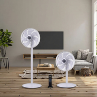 Ventilateur de sol et de table 2-en-1 moderne noir et blanc, puissant, réglable en hauteur, avec commande rotative, 7 pièces, 50W, 14 pouces, pour bureau à domicile