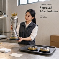 Trophée Couronne Personnalisé pour Championnat Sportif d'Entreprise, Cérémonie Gouvernementale, Reconnaissance des Employés avec Logo Gravé, Coupe de Récompense