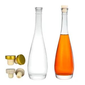 Hot Selling Bottle Glass 500ml Cork Glass Bottles Glass Bottle Drinking For Rum Gin Tequila Juice Beverage OiL Filling Package