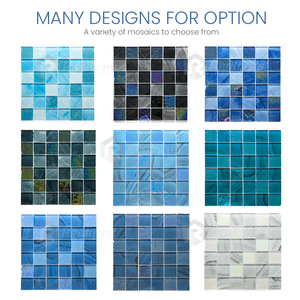 Mosaico de Vidro Quadrado Verde com Glitter para Decoração de Piscina, Parede de Cozinha e Banheiro - Product Image 6