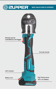Outils de plomberie MP-1930 PEX Pro Outil de sertissage hydraulique automatique pour raccords en cuivre Compression de tuyaux en acier inoxydable 19KN de puissance - Product Image 3