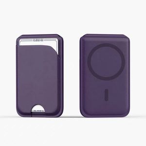 Cartera Magnética de Piel Sintética de Color Sólido para Tarjetas de Crédito y Pasaportes con Localizador AirTag y Carga Inalámbrica - Product Image 1