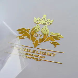 Nieuwe Ontwerp Goud Reliëf Cosmetische Kleine Metalen Custom Fles Transfer Label Sticker/Doos Labels