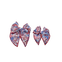 Barrettes à cheveux scintillantes et populaires avec motif de feux d'artifice du Jour de l'Indépendance américaine, taille et motif personnalisés