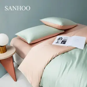 SANHOO-juego de sábanas de lujo para Hotel, colcha personalizada de 100% algodón, tamaño King, edredón, ropa de cama
