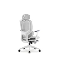Fauteuil de bureau inclinable JOHOOFURNITURE avec appui-tête, cadre blanc, vente en gros pour bureau à domicile, coussin épais confortable