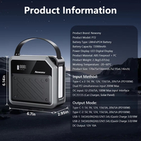 Station d'alimentation portable NEWSMY P72 268W 270Wh/72000mAh avec projecteur 2*100W, 5 sorties USB-C PD, ABS ignifuge