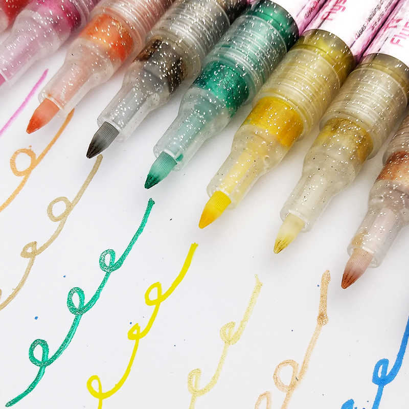 Пишите на раскрашивателях для взрослых, крафта, дудлинга, рисования, подарочной открытке, японские нетоксичные маркеры на водной основе с блестками