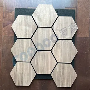 Interieur Woonkamer Decor 3d Muur Akoestische Panelen Woodupp Akupanel Houten Muur Akustik Houten Paneel Zeshoek 3d Getextureerde