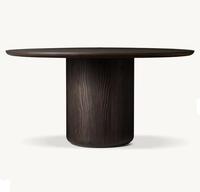 Table à manger ronde moderne en bois massif RH CIRO pour restaurant, villa, hôtel, mobilier