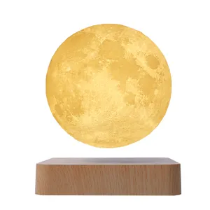 New Item 3 Color Changing 6 Inch Magnetic Levitating Moon Lamp Floating Half Moon Light for Business Gift