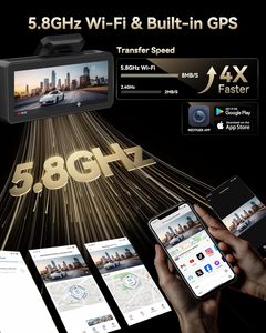 Cámara de Tablero Dual 4K REDTIGER F77 V2 con 256GB EMMC, Sensor STARVIS 2 IMX678 Frontal y Trasero, GPS, WiFi de 5.8GHz y Visión Nocturna, Caja Negra para Coche - Product Image 2