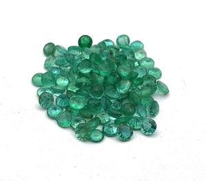 พลอยแซมเบียธรรมชาติทรงกลม5 CT มรกตทรงหลวมได้รับการรับรองสำหรับการทำเครื่องประดับ33ชิ้น - Product Image 3