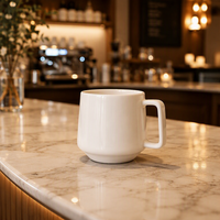 Tasses à café en porcelaine blanches mates et brillantes de haute qualité, élégantes, personnalisées, pour cadeau