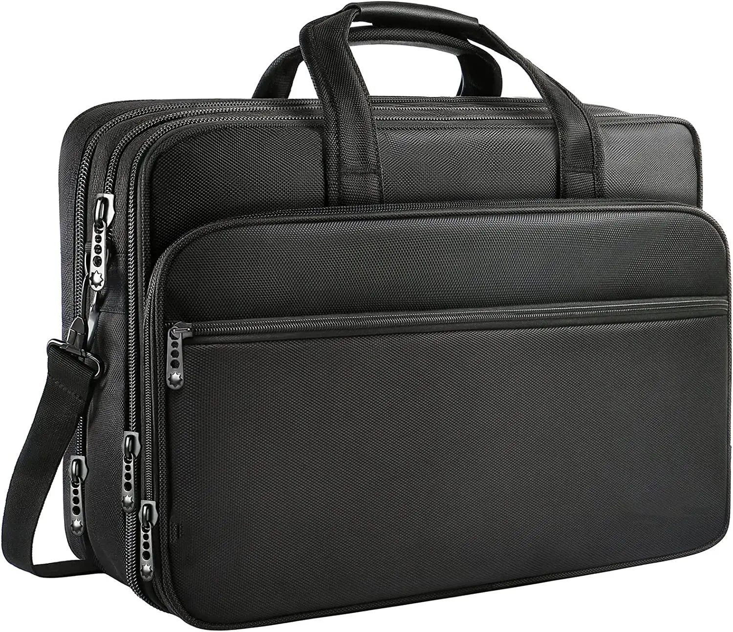 Executive Leather Briefcase For Men Expandable Large Shoulder Messenger Bag 17 Inch 18 Inch Business Travel Briefcase