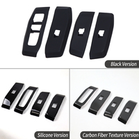 Accessoires pour Toyota Prado LC250, garniture de panneau de commande de porte en fibre de carbone, garniture de commande de fenêtre, ensemble complet de 4 pièces
