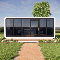 Mini-villa/appartement de jardin extérieur de 20 pieds à assemblage rapide, structure en acier moderne de luxe, écologique, type conteneur, maisonnette Apple