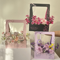 Boîte en papier florale, boîte à fleurs exquise, écologique et portable pour l'emballage de bouquets cadeaux