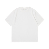 Vente en gros 100% T-Shirt en coton pour hommes Respirant Summer Crew Neck Plain Blank Shirt Plus Size Solid Pattern Yarn Dyed 240 GSM