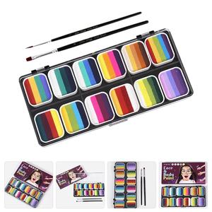 Juego <span class=keywords><strong>de</strong></span> pintura <span class=keywords><strong>de</strong></span> tira <span class=keywords><strong>de</strong></span> arcoíris lavable con degradado <span class=keywords><strong>de</strong></span> 12 colores, Kit <span class=keywords><strong>de</strong></span> pinturas faciales <span class=keywords><strong>para</strong></span> niños, paleta <span class=keywords><strong>de</strong></span> <span class=keywords><strong>maquillaje</strong></span>, cuerpo <span class=keywords><strong>de</strong></span> bolígrafo <span class=keywords><strong>de</strong></span> <span class=keywords><strong>Halloween</strong></span> - Product Image 2