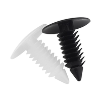 Clips pour arbre de Noël à enfoncer, nervurés, noirs et blancs, rivets à enfoncer en plastique barbelé, 18x7.5x21mm, brillants