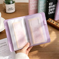 Carnet de budget pour le défi des 100 enveloppes, Organisateur d'enveloppes de trésorerie en cuir PU avec pages pour cartes PVC