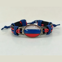 Bracelet tissé personnalisé avec le drapeau national russe, bracelet tressé réglable pour les événements de défilé, cadeau commémoratif pour les fans