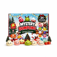 Jouets Squishies Père Noël et Renne Mochi Doux et Mignons, Jouets Anti-stress à Presser, Cadeaux en TPR Unisexe à partir de 14 Ans, Calendrier de l'Avent Squishy 2026