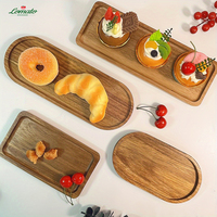 Plateau ovale en bois écologique pour bougies, décoration, service hôtelier, qualité alimentaire, durable, café, thé, foncé