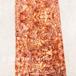 Tessuto in Crepe de Chine e Chiffon con Motivi Floreali Barocchi in Stile Retrò Caramellato, Antirughe, Traspirante e Morbido per Abbigliamento Femminile - Product Image 2