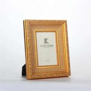 Decorative Ornate Wooden Photo Frames Gold Natural Wood Picture Frame