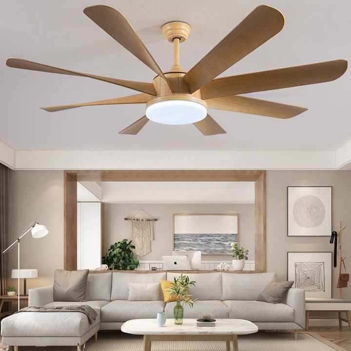Zhongshan Simple Modern Nordic Retro Warm Ceiling Fan Lamp Big Wind for Dining Room Hotel Hall Electric with Remote Control