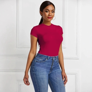 Camiseta Básica Nueva de Color Sólido Sexy para Mujer - Product Image 2