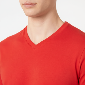 La mejor calidad 100% algodón orgánico transpirable Anti-Pilling hombres cuello redondo manga corta Casual camisetas lona 220g ajuste Regular - Product Image 1