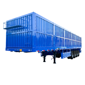 Semi-<span class=keywords><strong>remorque</strong></span> caisse LUYI Shandong 4 <span class=keywords><strong>essieux</strong></span>, suspension mécanique robuste, acier, 14 m, capacité 60 tonnes pour marchandises volumineuses, hauteur 2 m - Product Image 1