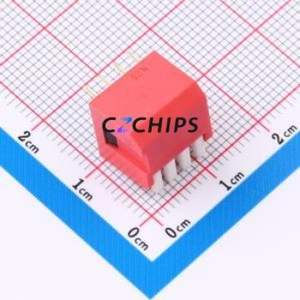 VPG/S-04HG-R DIP Switch Through hole Component (THT) Switch Piano Key Single Pole Single Throw 4 2.54mm - Product Image 2