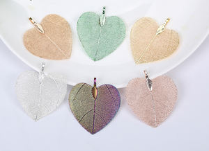 Ювелирные изделия, подвеска, ожерелье, женское большое ожерелье в форме сердца, кулон из натуральных листьев, Подвески для изготовления ювелирных изделий - Product Image 4