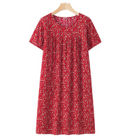 Nouvelle Robe de Nuit à Manches Courtes pour Femme, 34 Couleurs et Motifs, Pyjama d'Été Léger, Coupe Ample en Rayonne pour Maman