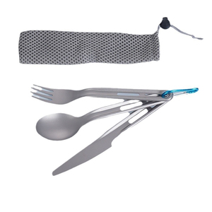 Nuovo <span class=keywords><strong>Set</strong></span> da Cucina in <span class=keywords><strong>Titanio</strong></span> Puro, Coltello Cucchiaio Forchetta, per Campeggio e Viaggio, Portatile e Facile da Pulire - Product Image 6